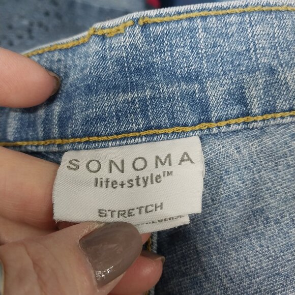 3327 Size 12 Sonoma Upcycled Bleach Dyed Bell-Bottoms. - Picture 5 of 6